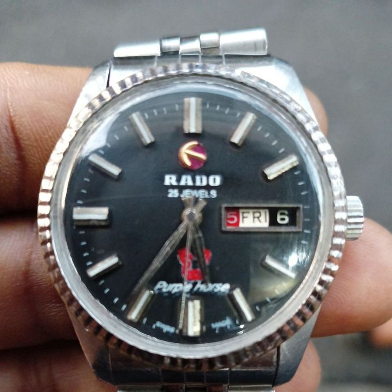 jam rado purple horse made in swiss bekas/second
