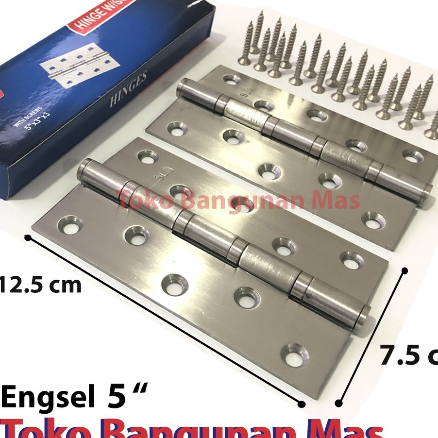 Mega Engsel Tebal SOLEN 5 Stainless ENGSEL JENDELA PINTU 5 INCH ENGSEL