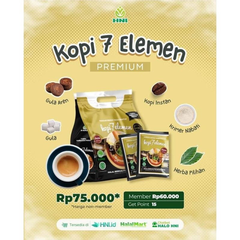 

HS KOPI 7 ELEMEN PREMIUM HNI/ KOPI HERBAL PREMIUM