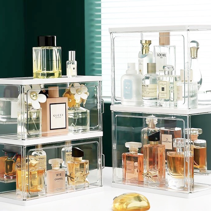 Hemat Greenland Rak Parfum Acrylic Storage Organizer Rak Kosmetik Penyimpanan Skincare Make up Kotak