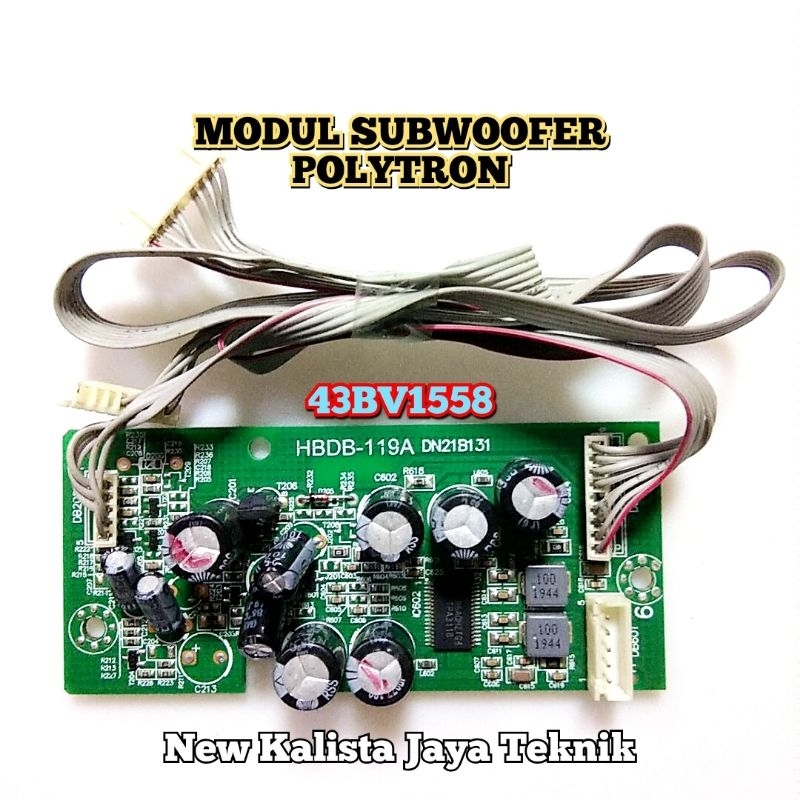MODUL SUBWOOFER TV POLYTRON 43BV1558 ORIGINAL HBDB-119A MODUL SOUNDBARD TV 43BV1558 KIT SUB WOOFER P