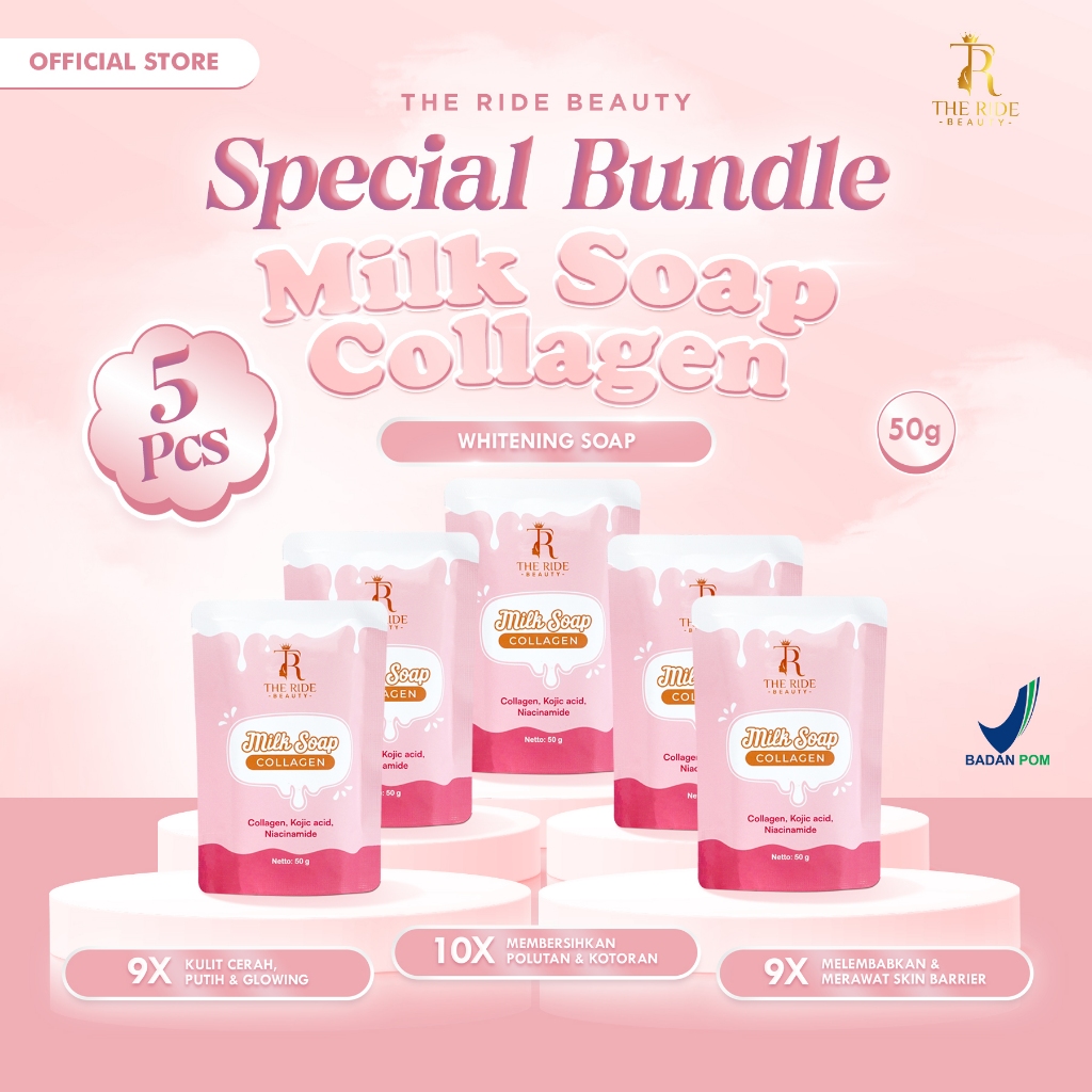 Milk Soap Collagen The El Beauty By The Ride Pemutih Badan ( Bundling 5 )