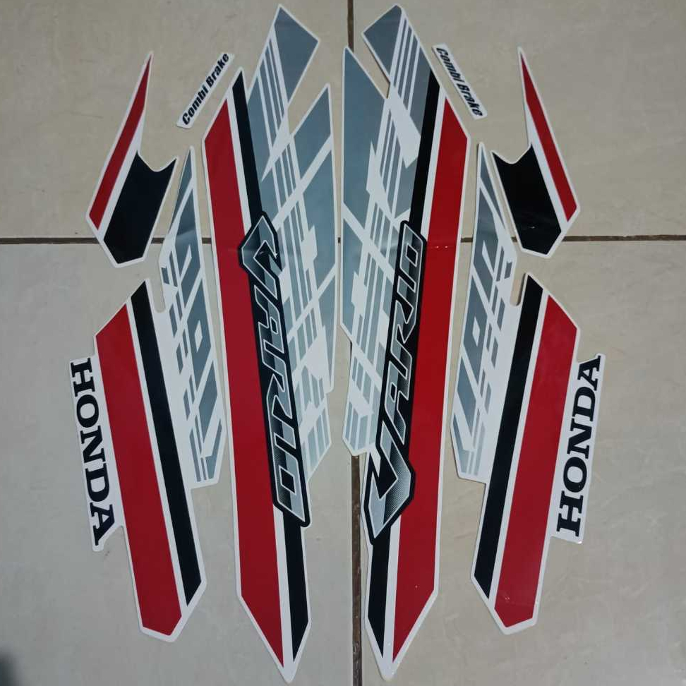 stiker striping honda vario 125 iss putih 2017 lis body standar berkualitas original