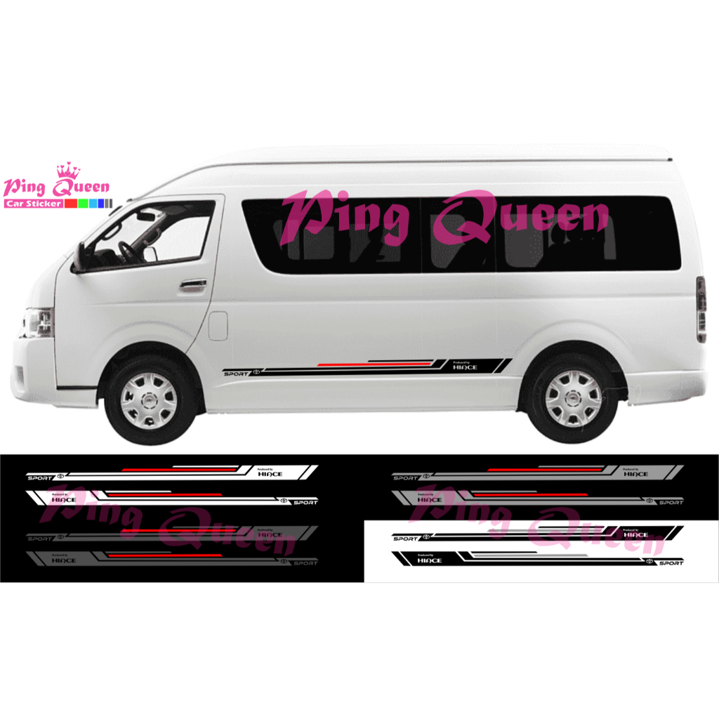 STICKER LIST BODY SAMPING HIACE MOTIF TERBARU CUTTING STIKER MOBIL TOYOTA HIACE