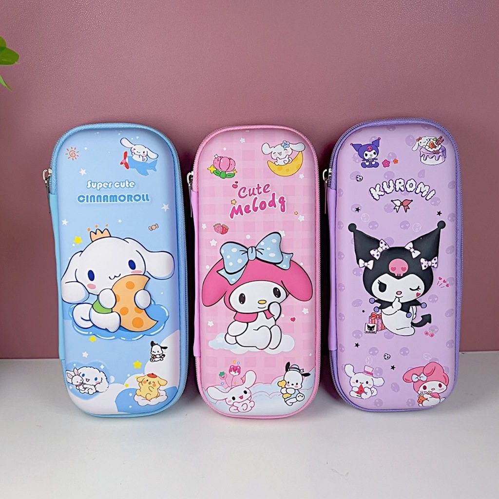 

8749C Kotak tempat pensil pouch Kuromi Melody Cinnamoroll bahan EVA stationery