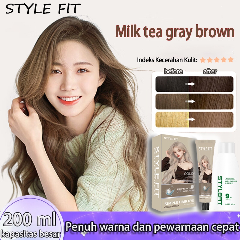 【2025 Penjualan Panas】STYLE FIT cat rambut *200ml Tidak perlu pemutih，pewarna tanaman murni, mudah d