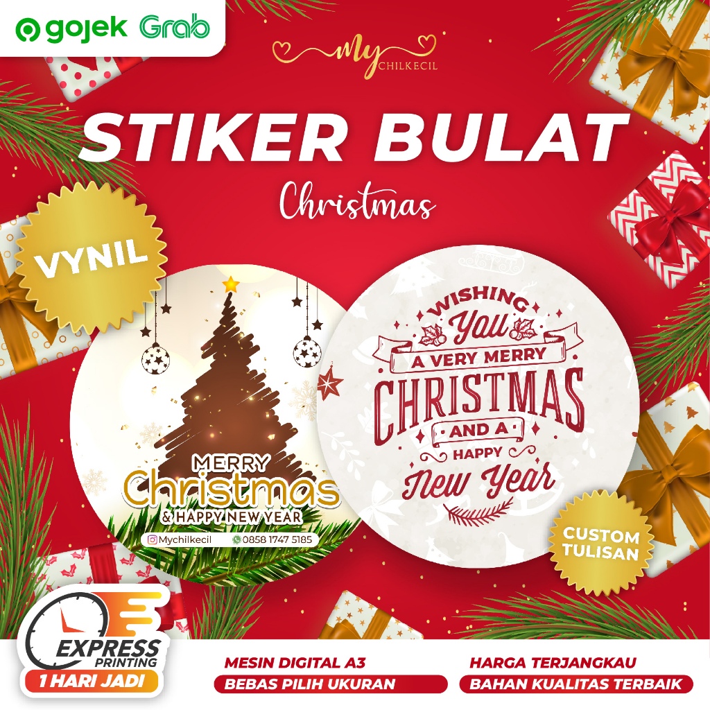 

Sticker NATAL VYNIL SpesiaL / Christmas Hampers/Stiker Segel Box/Packaging/Toples Makanan/Label Pengiriman