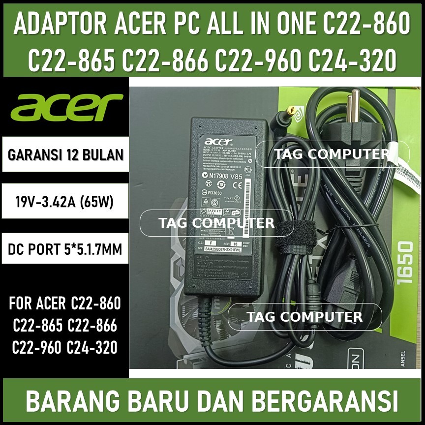 ADAPTOR ACER PC ALL IN ONE C22-860 C22-865 C22-866 C22-960 C24-320