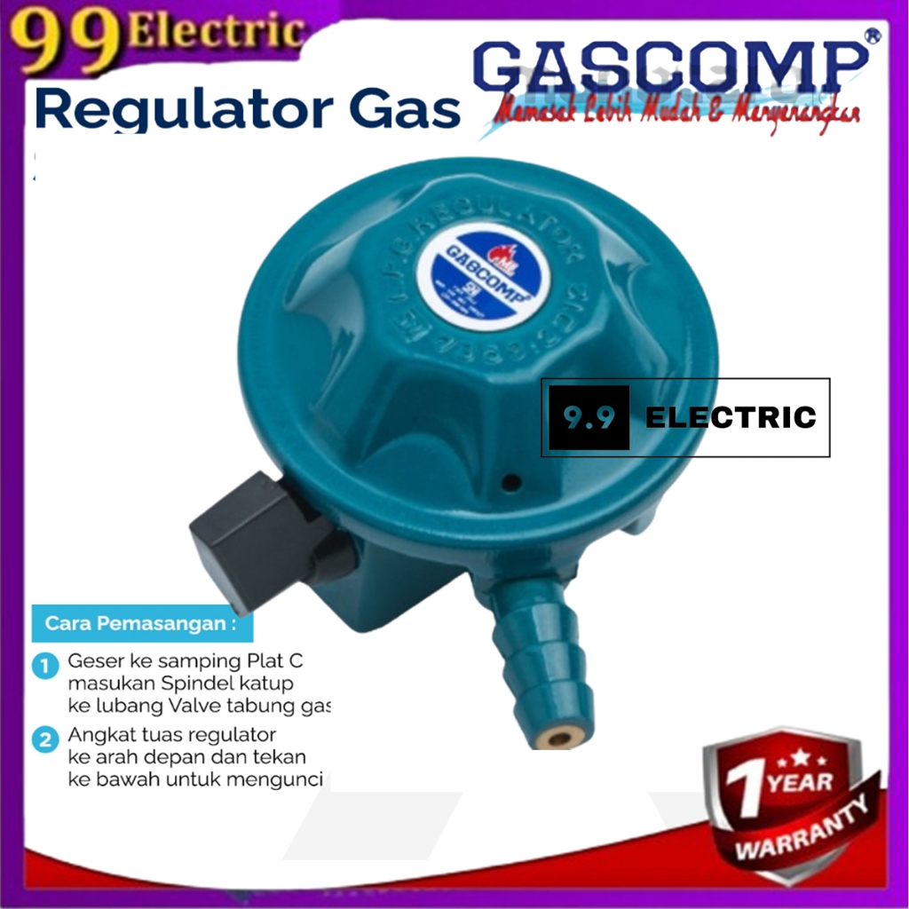 GASCOMP - Regulator Meter (GRT-2D) SNI Regulator Gas Aman Regulator Gas Anti Bocor Regulator Gas SNI