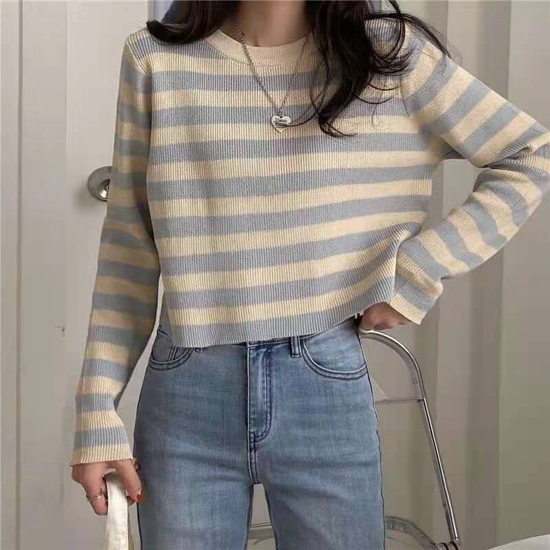 [TTEUDA] Crop Top Lengan Panjang Rajut Import Premium RK | Atasan Wanita Crop Rajut Import | Baju Cr