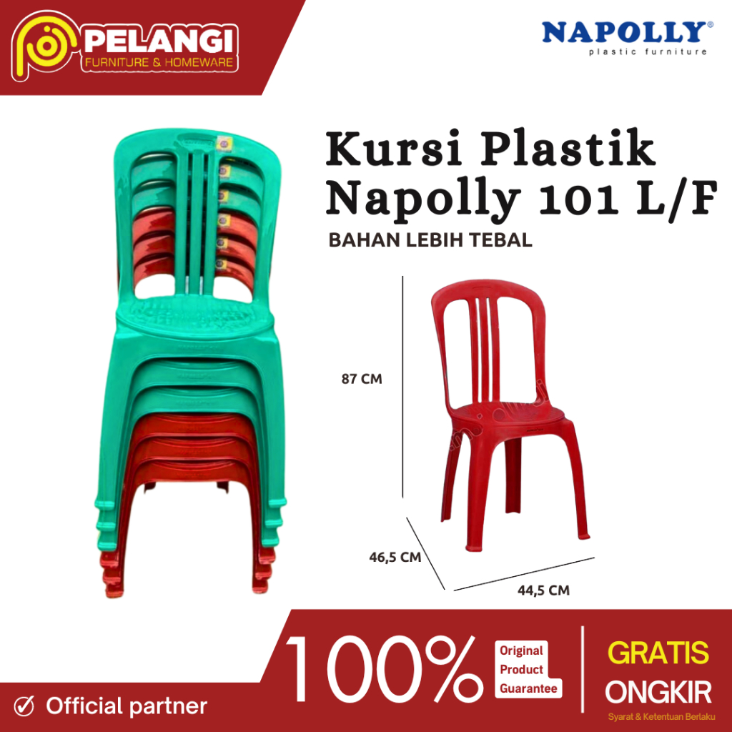 Kursi Napolly Big 101 L/F | Kursi Plastik | Kursi Susun | Kursi Hajatan | Kursi Tumpuk | Pelangi Fur
