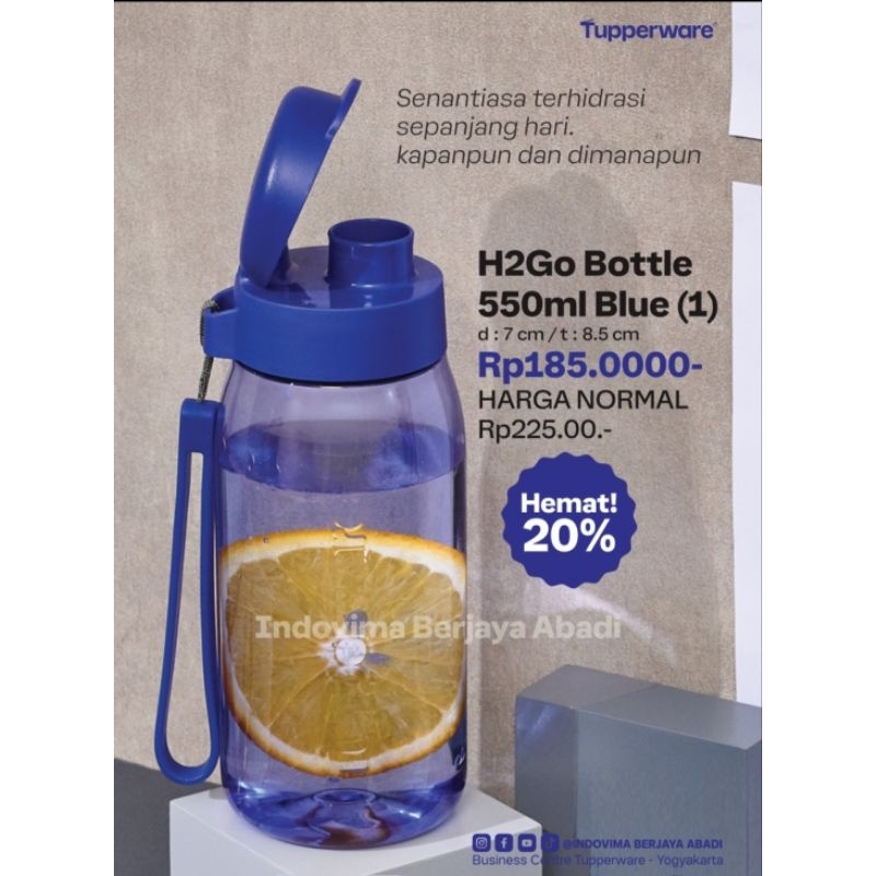 Bottle H2go 500ml ready biru
