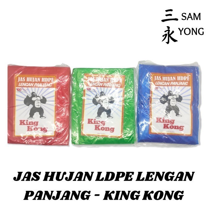 Mantel Hujan Plastik Jas Hujan Plastik Lengan Panjang Polos Kingkong