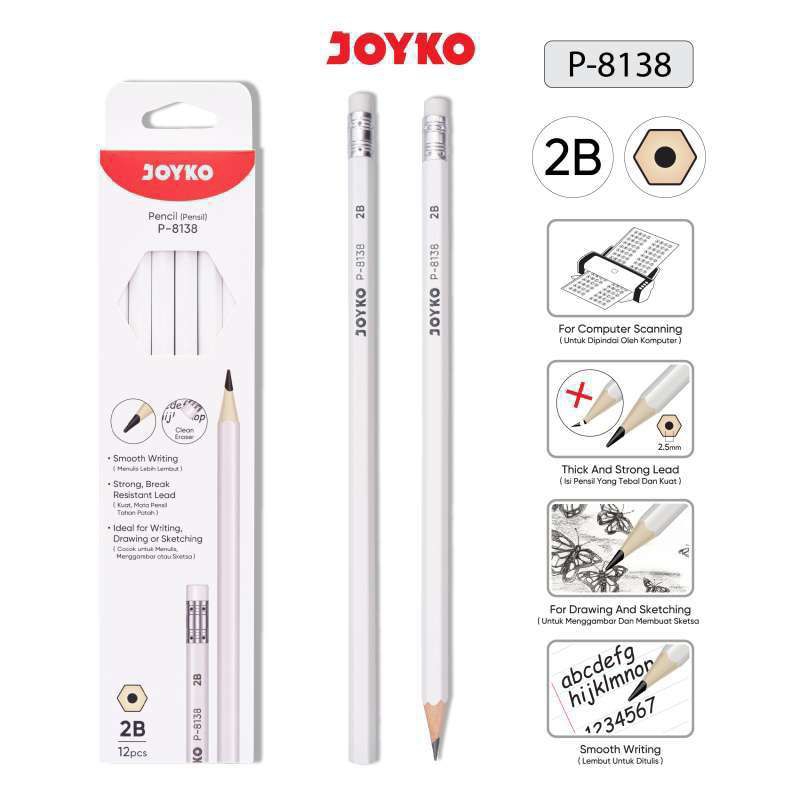 

Pensil Joyko P-8138 2B 1pak isi 12pcs