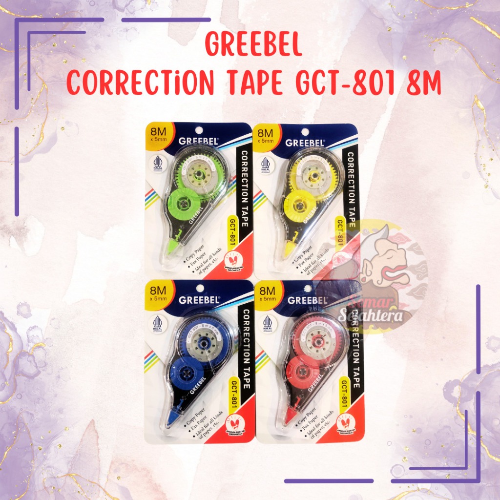 

[PCS] CORRECTION TAPE / TYPE X KERTAS GREEBEL GCT-801 8 METER X 5 MM*