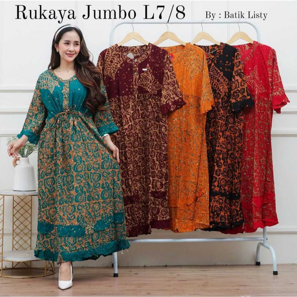 LONG DRESS MAURA DASTER PANJANG MAURA KANCING DEPAN BATIK LENGAN 3/4 BAHAN RAYON / LONG DRESS MAURA 