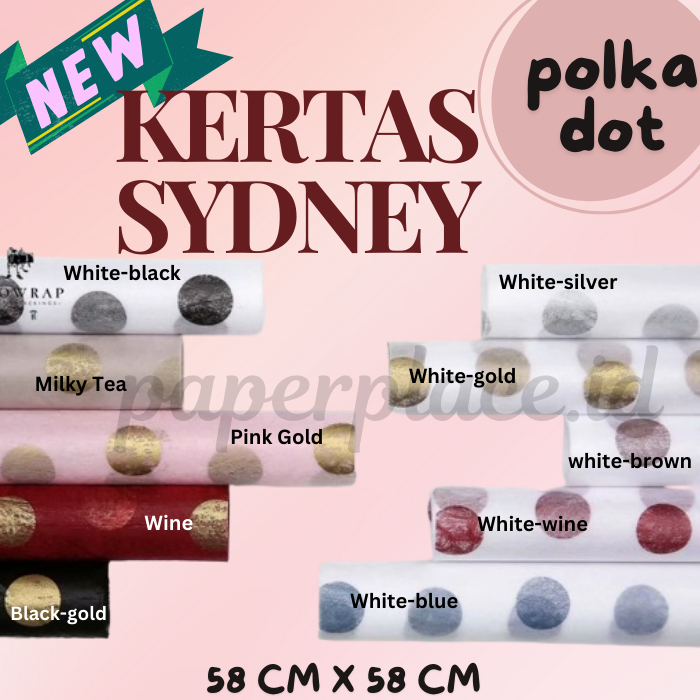 

[TERMURAH] KERTAS BUKET SYDNEY POLKA DOT UNTUK BUKET BUNGA UANG SNACK WISUDA HAMPERS MURAH