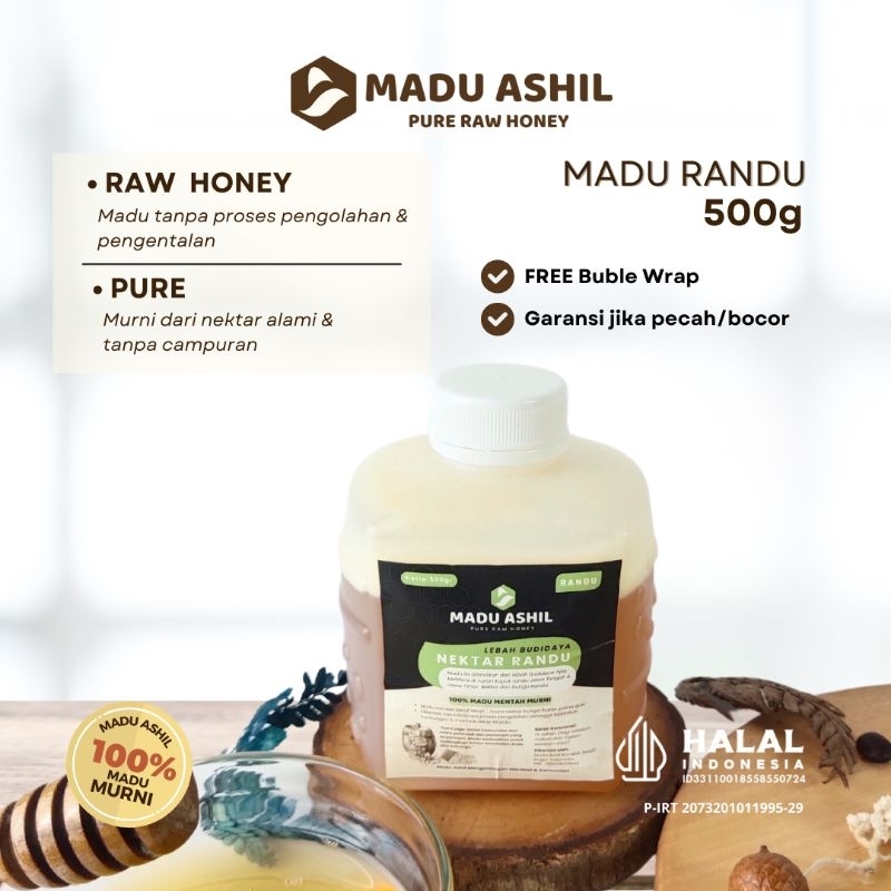 

ASHIL 500gr Madu Murni Nektar Randu Asli 100% Tanpa Campuran Natural Raw Honey