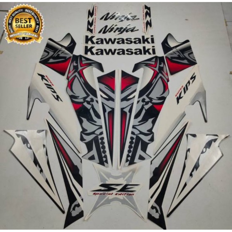 Stiker striping kawasaki Ninja RR new SE putih 2013