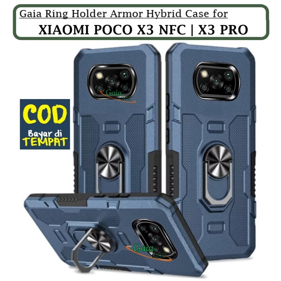 Casing XIAOMI POCO X3 | POCO X3 PRO  Hard Case Ring Armor Robot Case Kickstand Hybrid/Ring Holder
