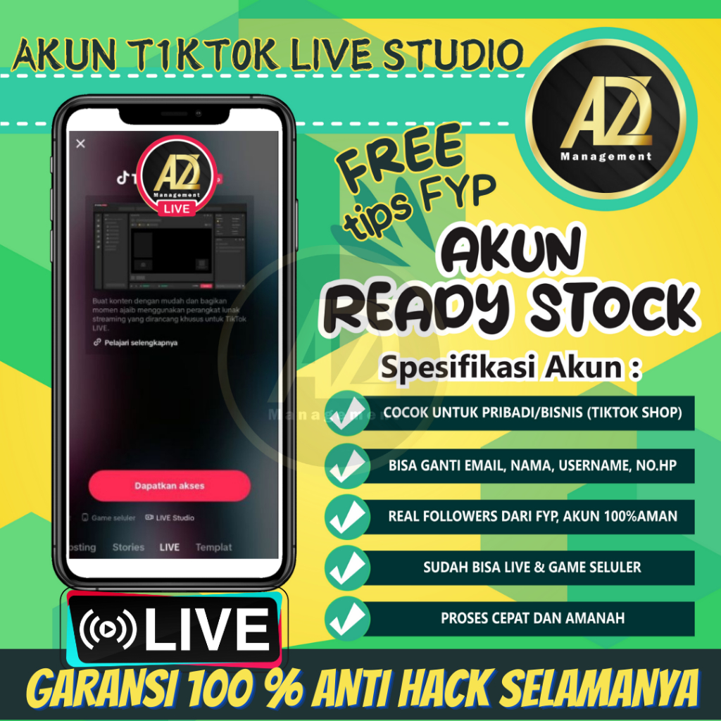AKUN TIKTOK LIVE STUDIO LIVE PC KOMPUTER