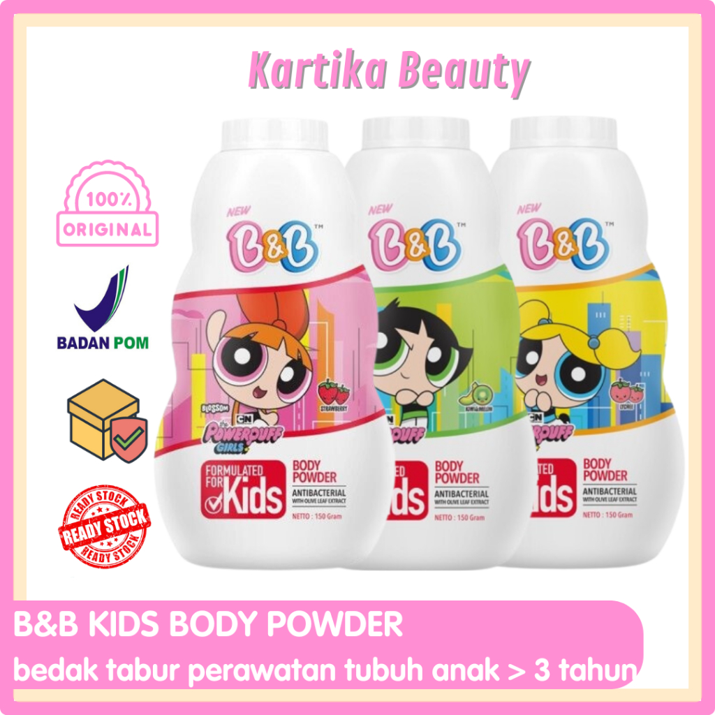 B&B BODY POWDER FOR KIDS | BNB BEDAK TABUR BADAN WANGI UNTUK ANAK KECIL PERAWATAN KULIT SELURUH TUBU