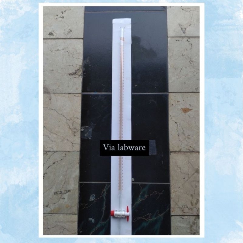 Vialabware - Buret kran teflon | ukuran 5ml 10ml 25ml 50ml 100ml | Pyrex | alat laboratorium