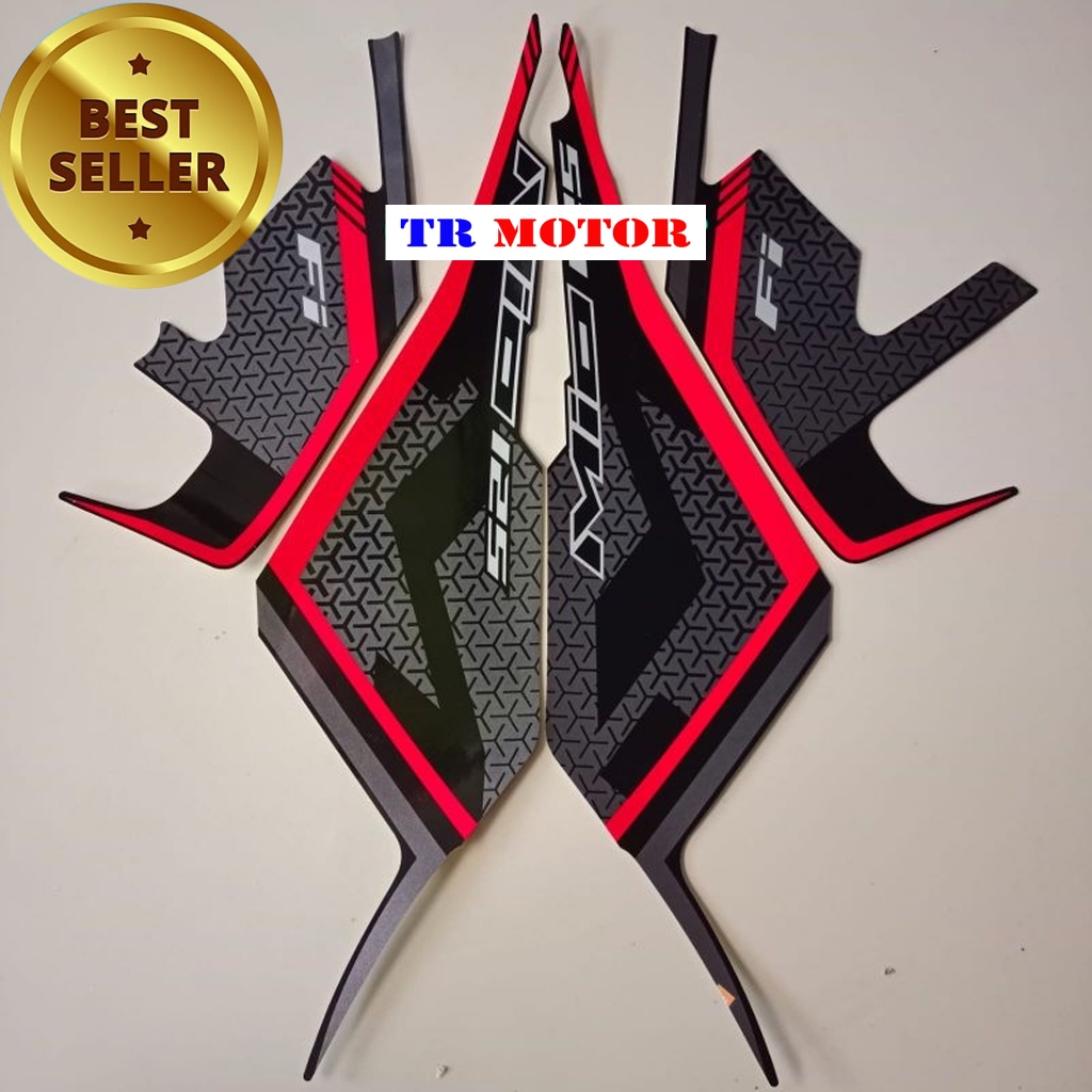 Striping stiker motor Yamaha Mio 125 mio125 2019 fi hitam full stiker motor standar