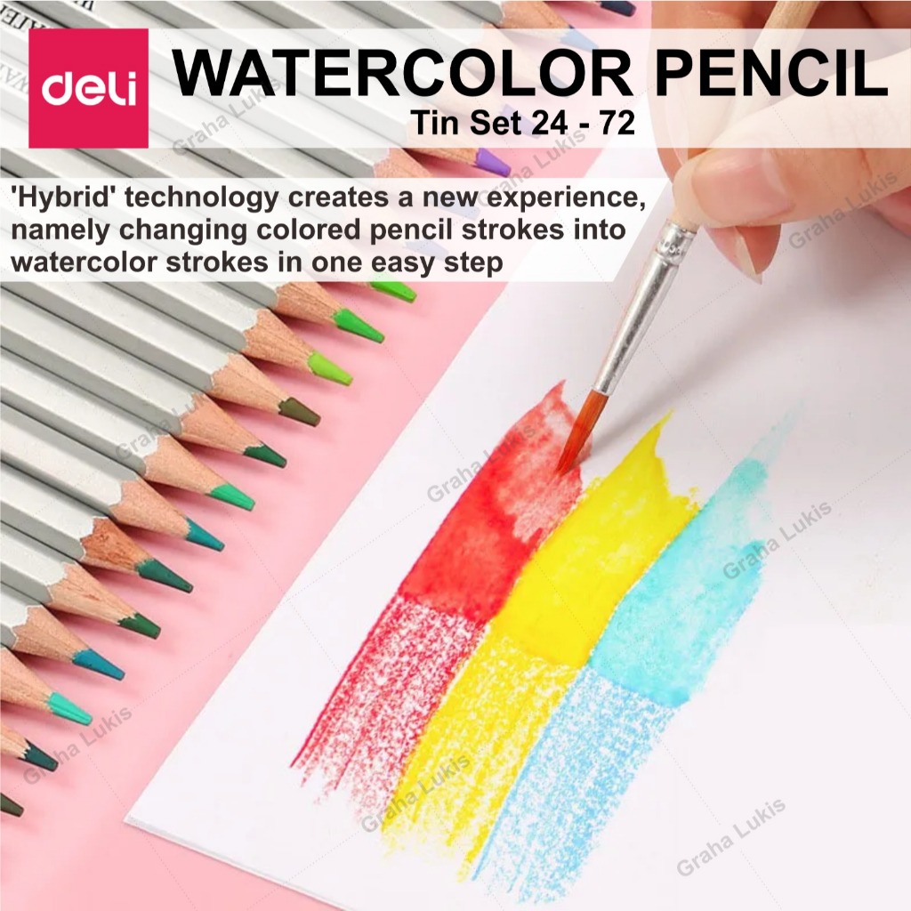 

RK Deli Pensil Warna Cat Air / Watercolor Pencil - 72/48/36/24 Warna/color