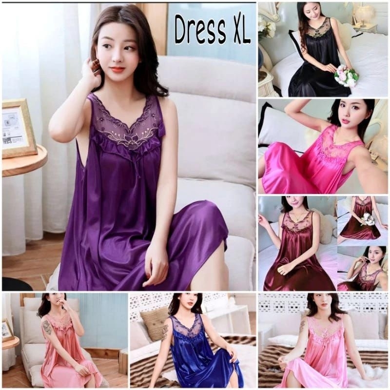 Bigfamily_BAJU TIDUR DASTER LINGERIE SEXI/ DASTER SATIN IMPORT/ TILE BUNGA/DASTER TILE/ BAJU TIDUR W