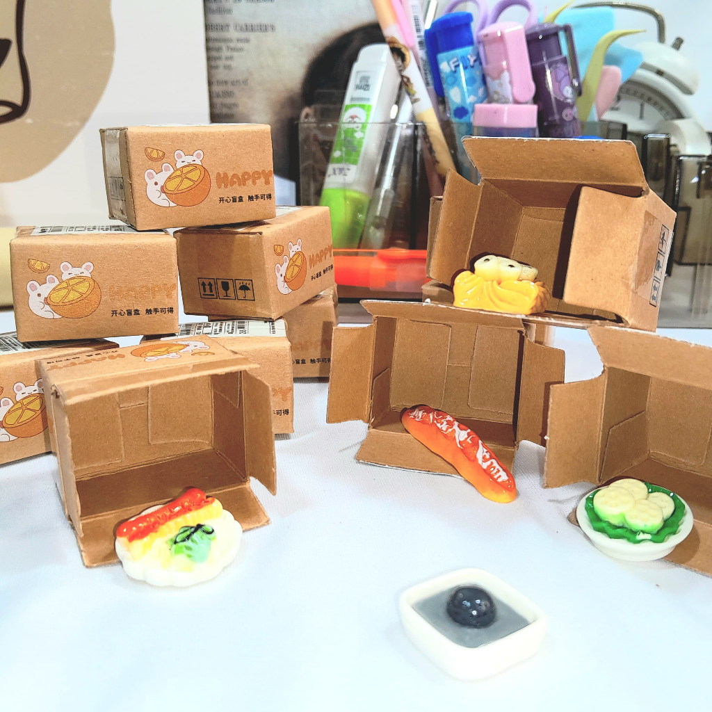 Mainan Misteri Box Mini isi Makanan Fast Food Clay Super CUTE LUCU / Mainan Misteri Kardus Imut isi 