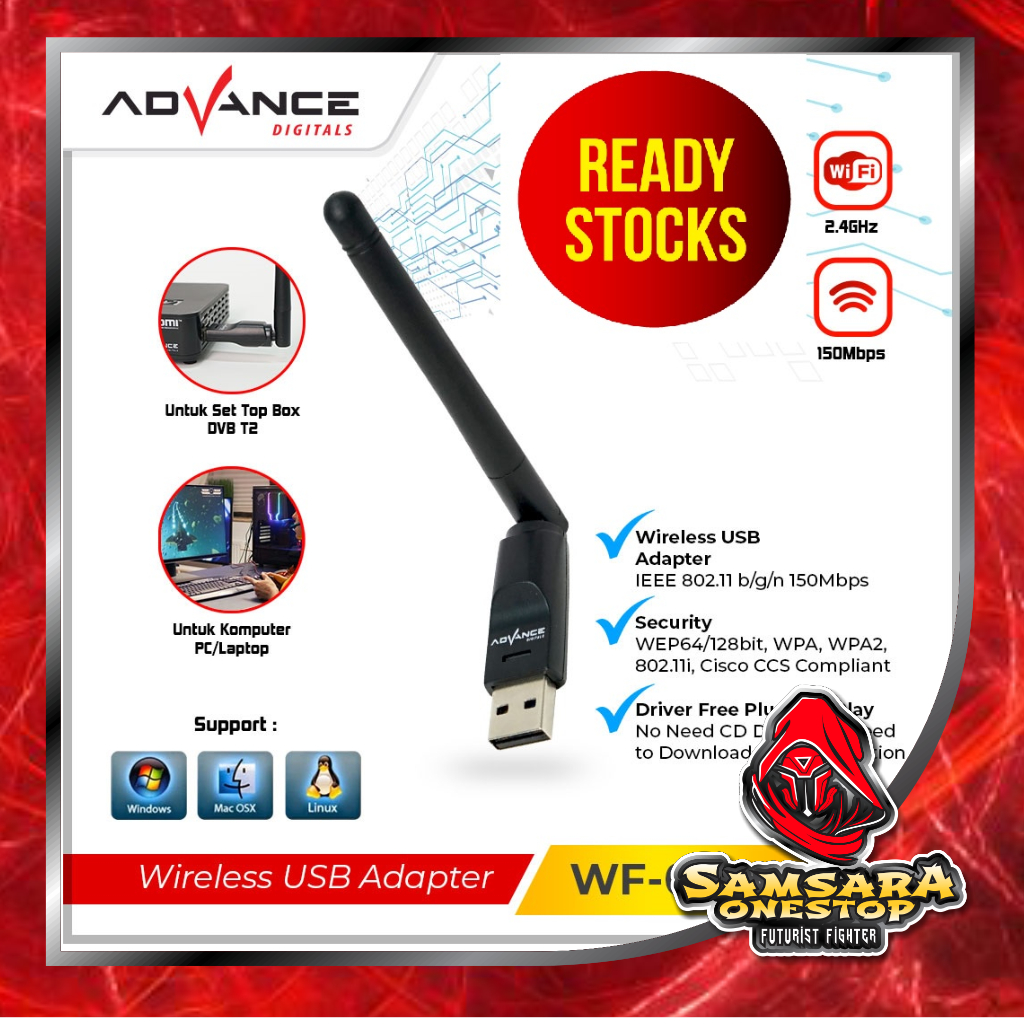 Advance USB Dongle Wifi Wireless Adapter Receiver WF-01 SUPPORT STB