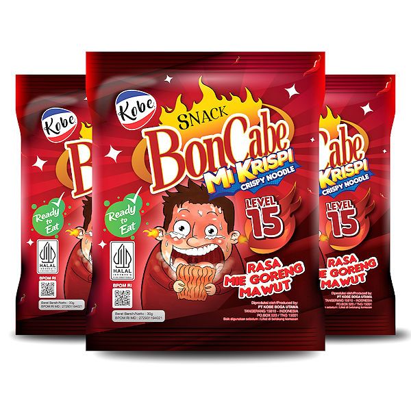 

Kobe BonCabe Mi Krispi Level 15 Rasa Mie Goreng Mawut 30 Gram Kremes Bon Cabe