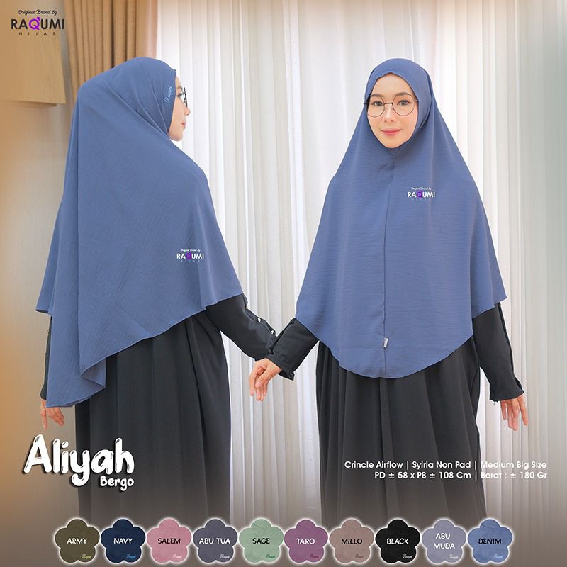 ALIYAH BERGO RAQUMI HIJAB | RAQUMI KLATEN | JILBAB BERGO PREMIUM | JILBAB CRINCLE RAQUMI JUMBO