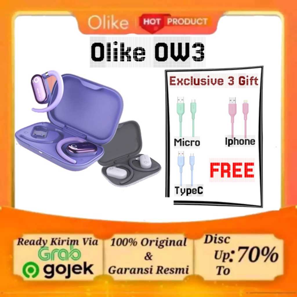 Olike OW3 Earphone Open Ear Fit TWS Bluetoooth Water Resistant IPX4 OW3