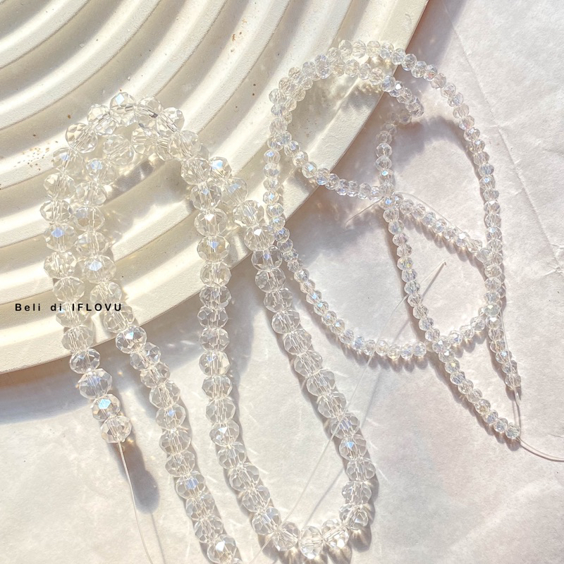 Manik Manik Kristal Bening  Ceko 4mm 6mm | DIY Gelang Aesthetic