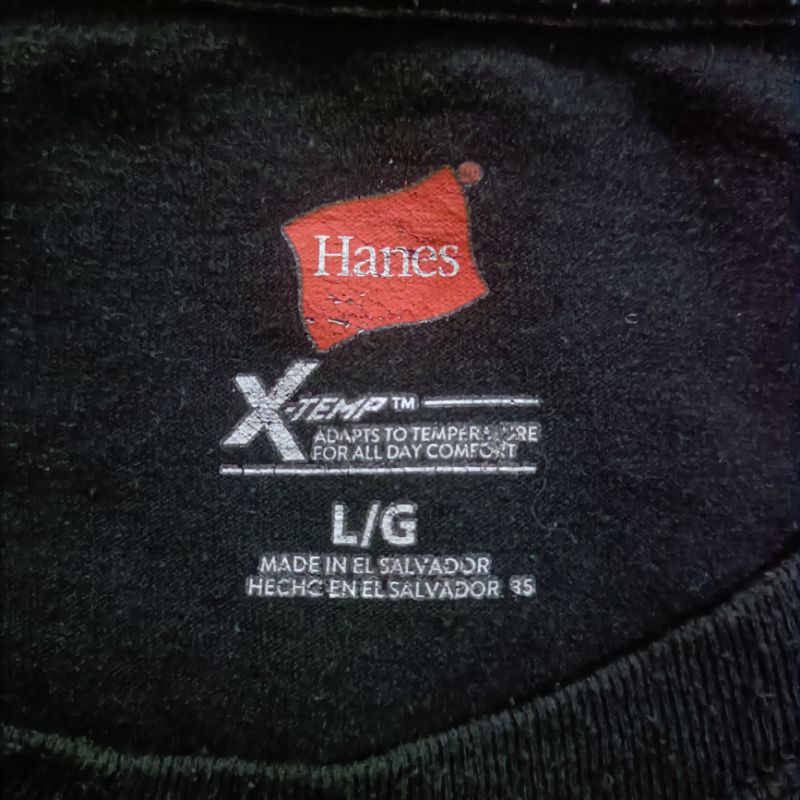 Kaos hitam polos basic | tag print Hanes size ,L
