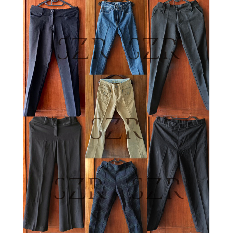 PRELOVED SECOND CELANA JEANS CORDUROY FLARE CUTBRAY KANTOR KERJA BAHAN