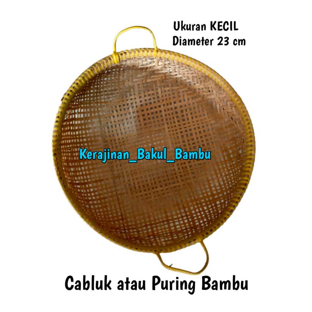 CABLUK PURING BAMBU ukuran KECIL 24 cm atau kukusan bambu bulat kecil alat untuk mengukus makanan