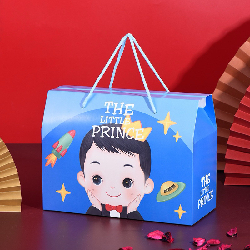 

KOTAK SOUVENIR / PAPER BAG BOYS AND GIRLS SIZE SEDANG / GOODIE BAG 2 TALI DINO STELLA LOU LOYSO PRINCE PRINCESS