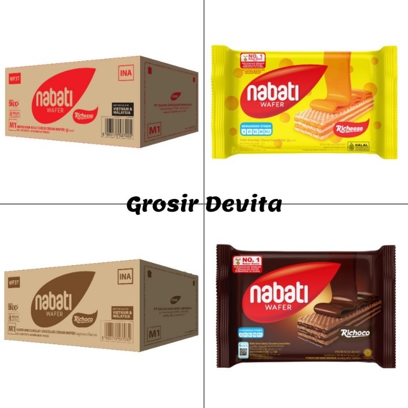 

Nabati Wafer M1 46Gr Keju/Cokelat 1 Dus isi 60 Pcs