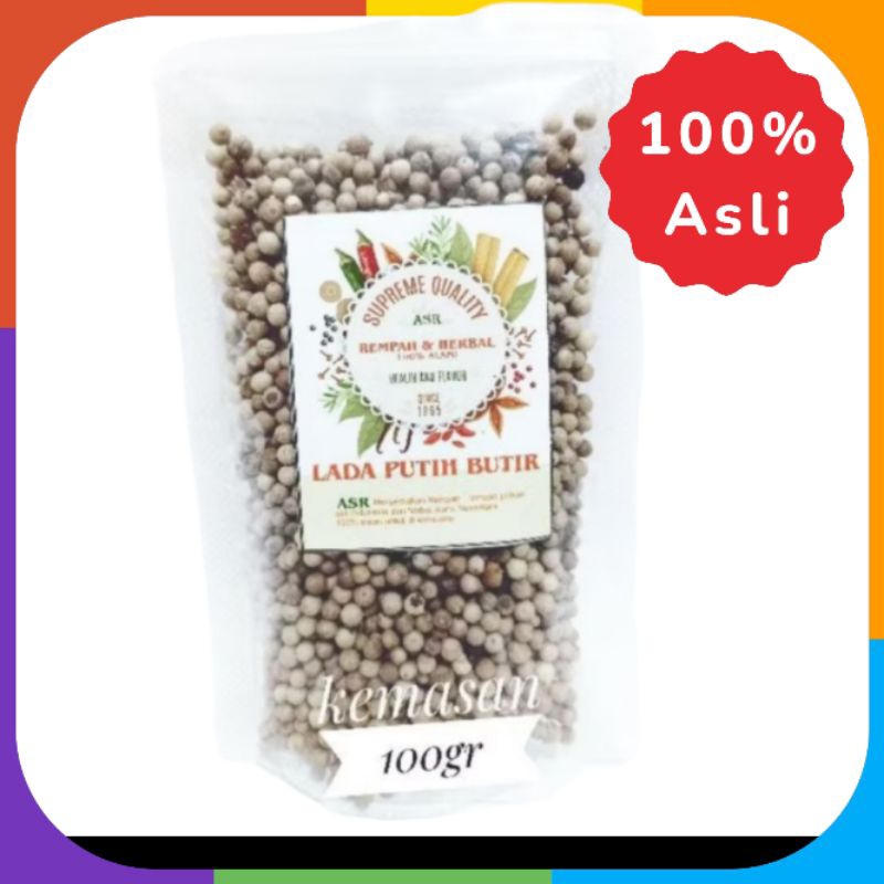 

Lada putih merica butir asli 100g