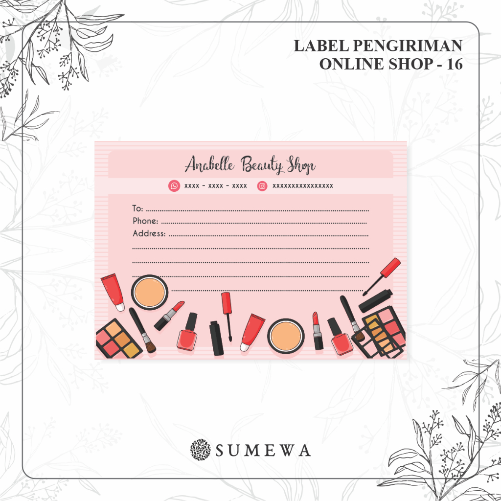 

Label Pengiriman Online Shop / Label Paket / Label Alamat / Sticker Pengiriman / Sticker Resi / Label Olshop - 16