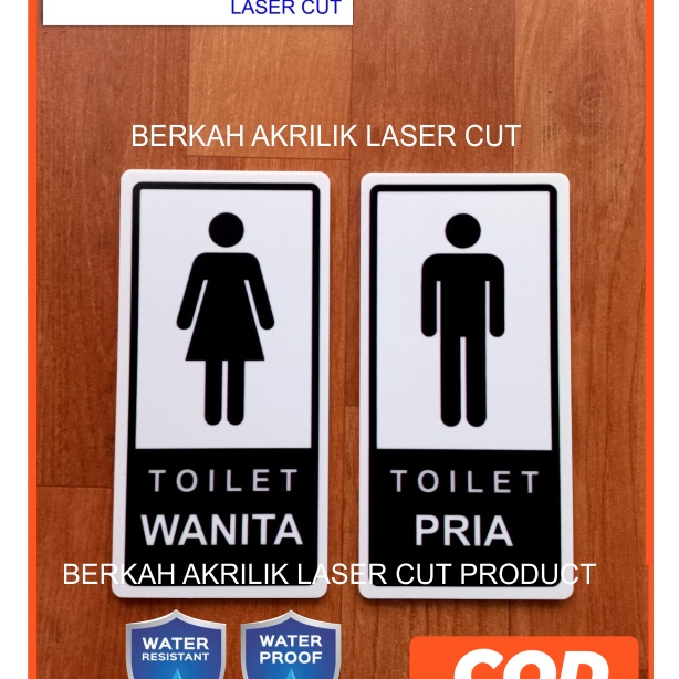 Terbatas TULISAN TOILET PRIA TULISAN TOILET WANITA BAHAN ACRYLIC TAHAN AIR