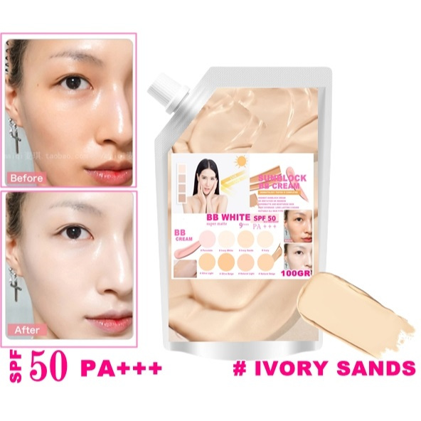 SUNBLOCK KRIM KRIM TABIR SURYA SUNSCREEN SUNBLOCK PEMUTIH WAJAH PAGI HARI BB CREAM  SUPER MATTE SPF 