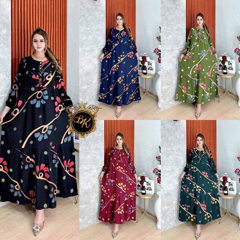 Longdress Bunga Jumbo Ld 130 | Gamis Bunga Jumbo | Longdress Arabian Jumbo