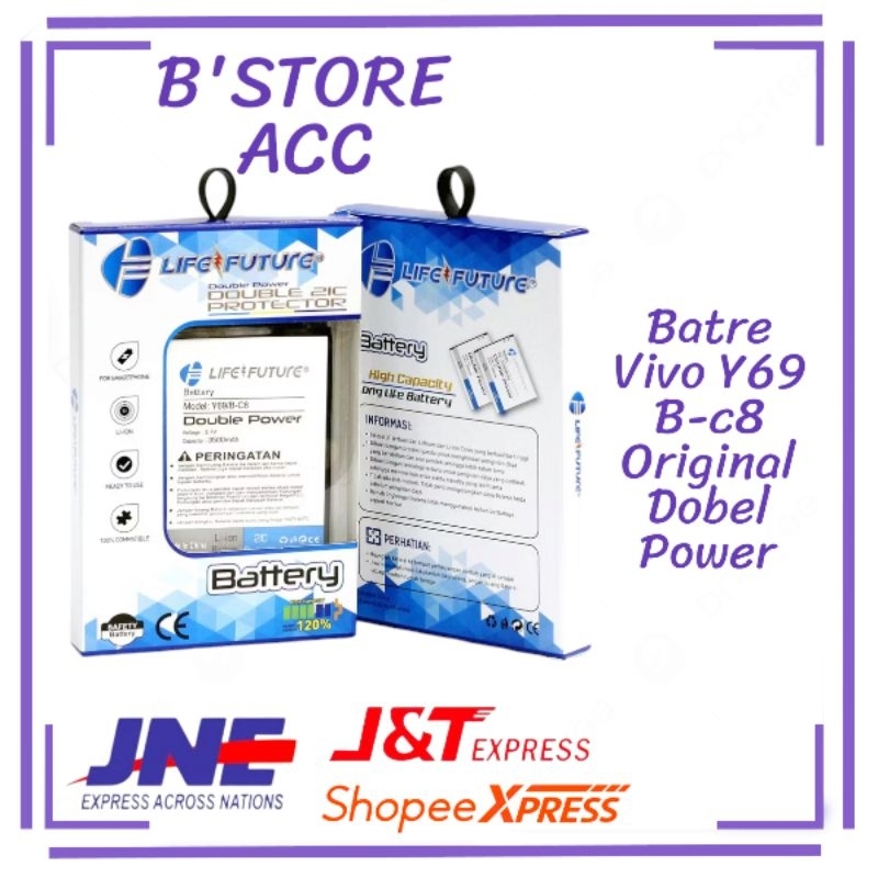 Batre Baterai Battery Vivo Y69 B-C8 BC8 DOBEL POWER/DOUBLE POWER