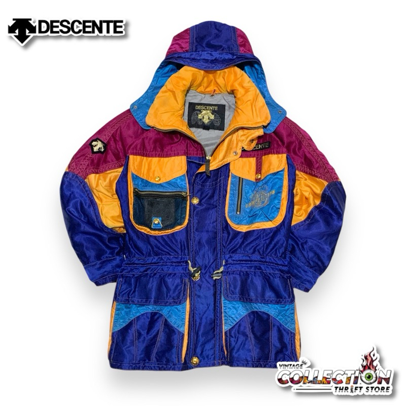JAKET VINTAGE DESCENTE COLOR BLOCK CAMPETITION INTENATIONAL THERMO•UNIT