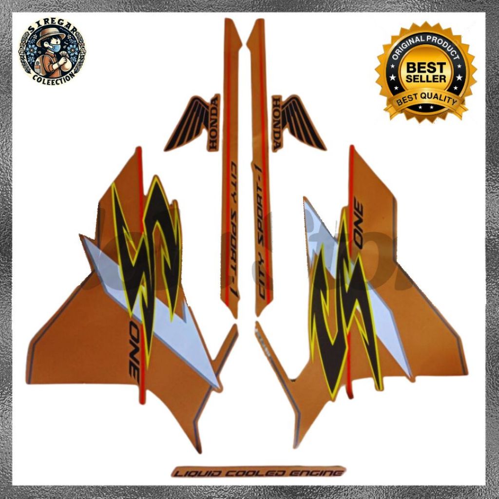 Striping Sticker Honda Cs One Cs 1 Csone Merah List body Motor Cs One Cs 1 Terbaik