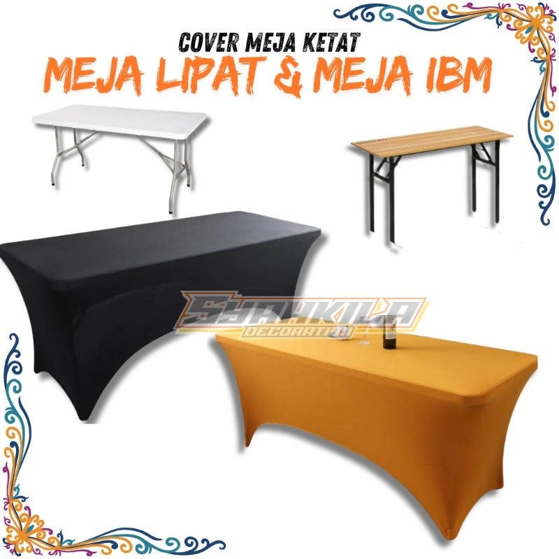 Cover Meja Ketat Meja Lipat Meja IBM  (Bisa Riques Ukuran)